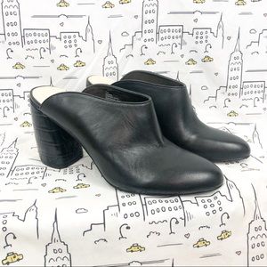 🆕 NINE WEST Jahano Black Leather Block Mules 7
